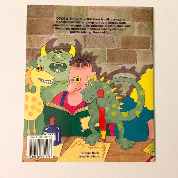 Vintage 1989 Monster Madness A Picture Puzzle Book  Hippo Books Scholastic - Picture 2 of 12